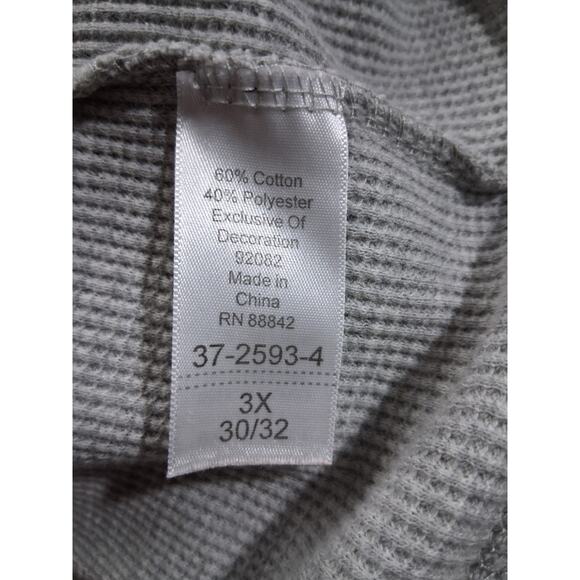 Woman Within Plus Size 3X Embroidered Floral Thermal Casual Cozycore Henley Top - Picture 7 of 12